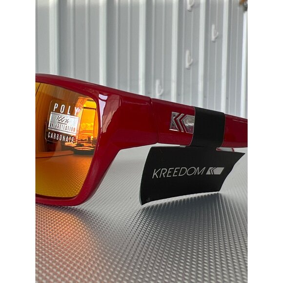 Kreedom Polycarbonate Sunglasses Unisex Red UV Protection Outdoor Eyewear NEW - Picture 4 of 6